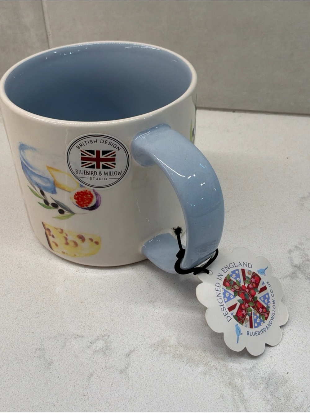 NWT Bluebird and Willow Coffee Mug British Design Paris Theme Stonewear Mug Tea - Picture 6 of 9